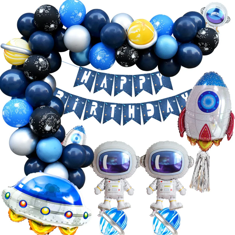 Set 30 fiesta de cumpleaños de la etiqueta engomada EU astronauta espacio gracias pegatinas para los niños Adorebynat Party Decorations 