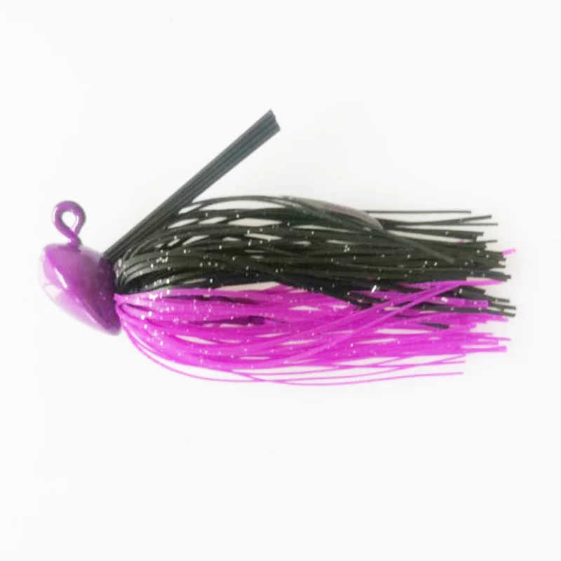 

LUTAC Wholesale 10g Mustad Hook Bass silicone jig skirt Jig Head Fishing Lure, 6 colors