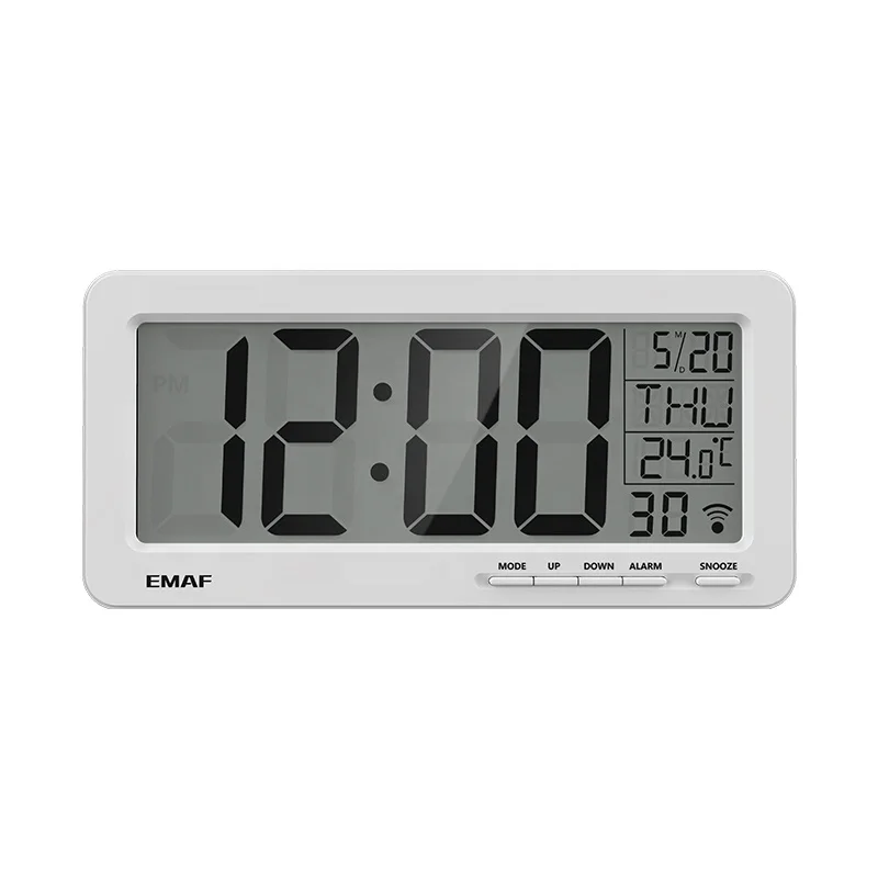 

EMAF Wholesale large digital display children's desk calendar wall alarm clock with 2 USB charging port, Custom requested