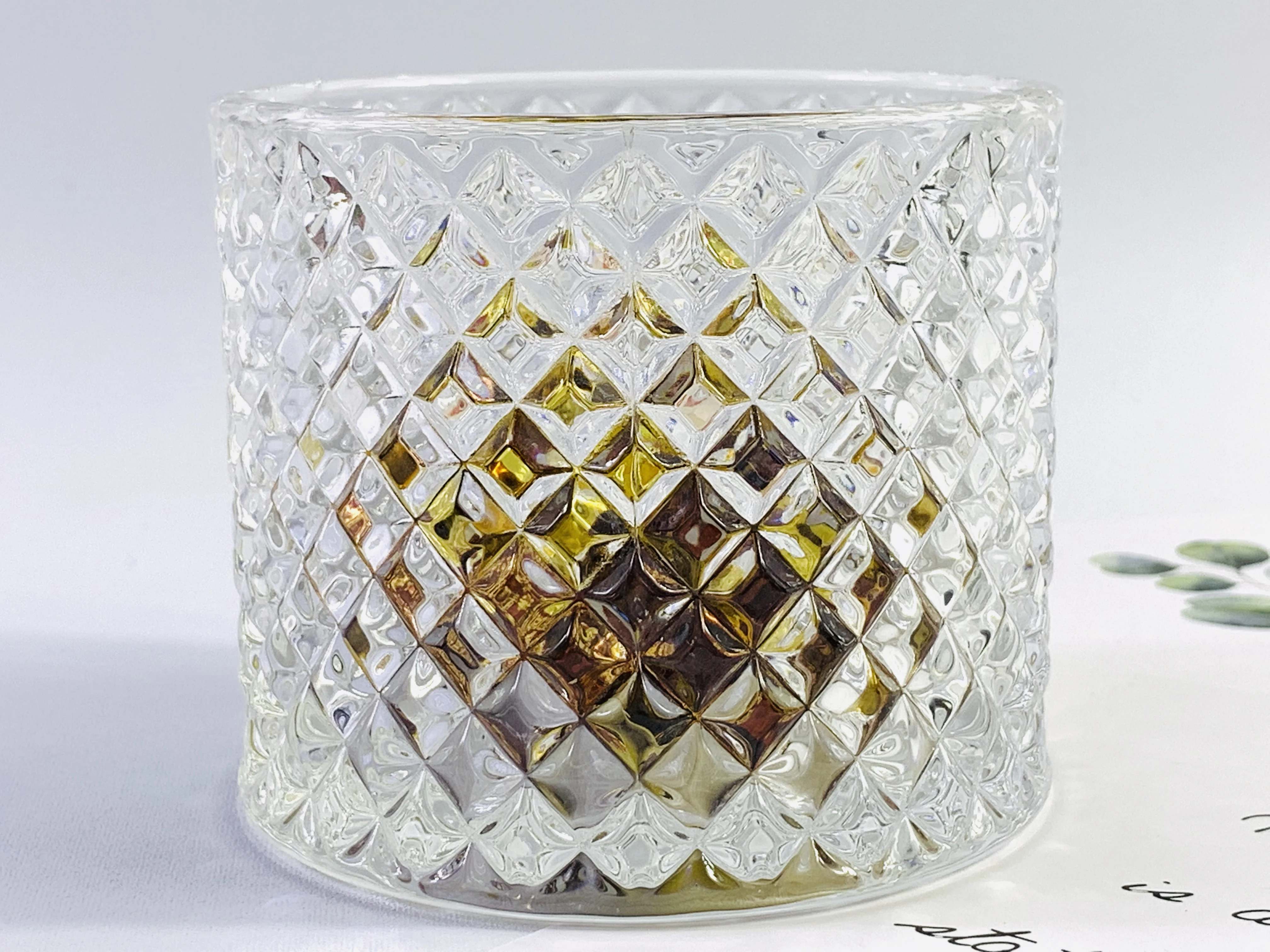 Wholesale Crystal Golden Plated Glass Sugar Candy Bowl/Jar with Lid