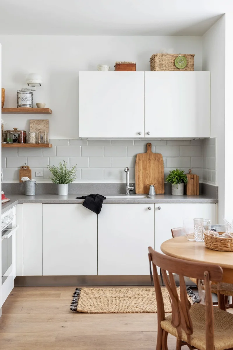 Vertical storage solutions in a small kitchen