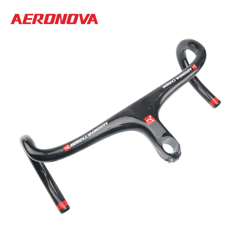 

AERONOVA Cycle Carbon Dropbar Handlebar with Stem UD Glossy Handlebars Bicycle 400/420/440mm Integrated Handlebar