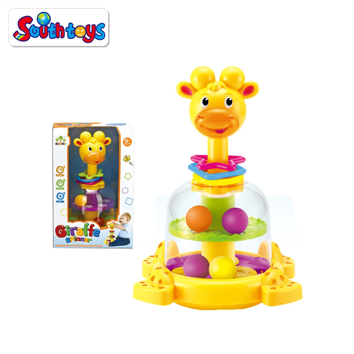 Baby Swirl Ball Giraffe Spinner With Colorful Balls Rotating Baby Educational Toys Buy Spinner