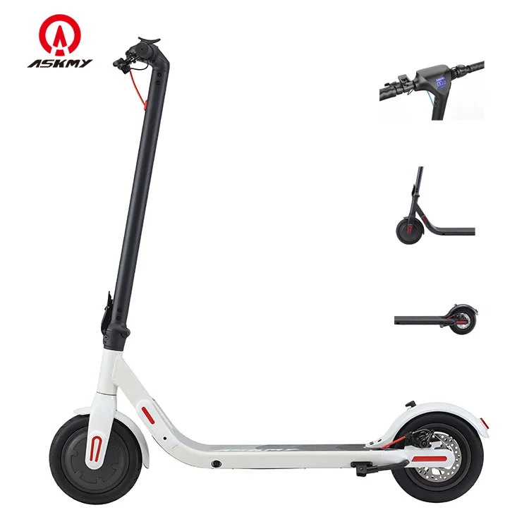 

ASKMY Warehouse European 36V 350w 8.5 inch tire 2 wheel standing Folding Kick E-scooter Electric Scooter for kids and adults, Black/white