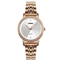 

fashion stainless steel lady quartz watch for women diamond decoration bezel