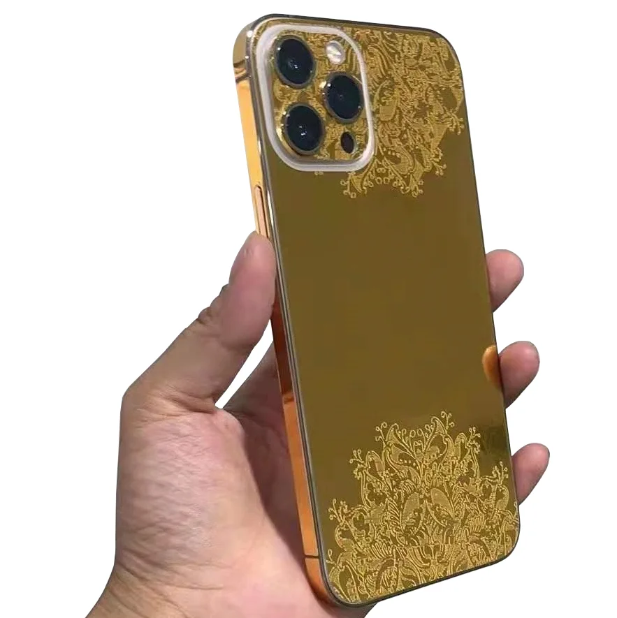 

Mobile Phone Back Cover Sticker 3D Full Cover Camera Len Protector Film Golden Back Skin Sticker For iPhone 11 12 pro max