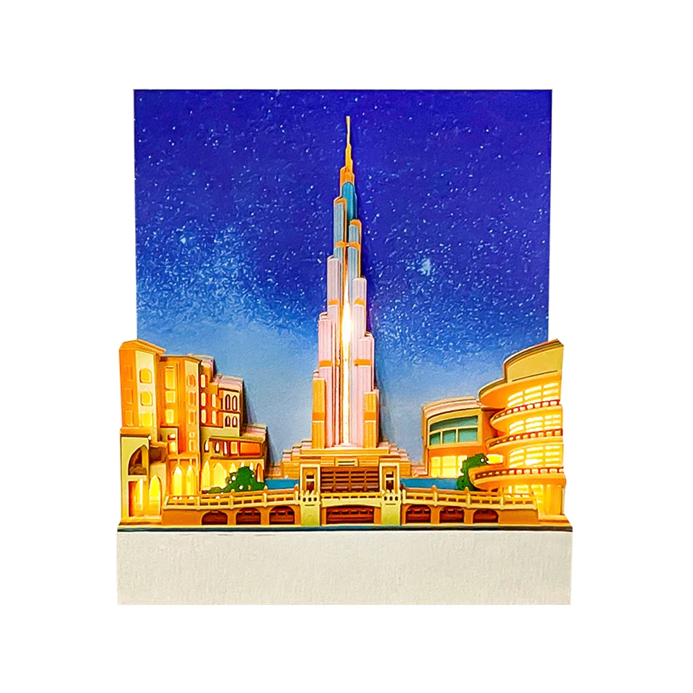 

Drop Shipping 3D Custom Memo Pads Sticky Note Dubai Tower Castle Tear Off Notepads Mosque Building Landscape Souvenir Gift Items