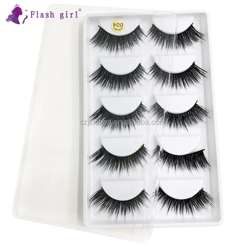 

Best seller 004 cruelty free 5 pairs individual 3d mink false eyelashes private label