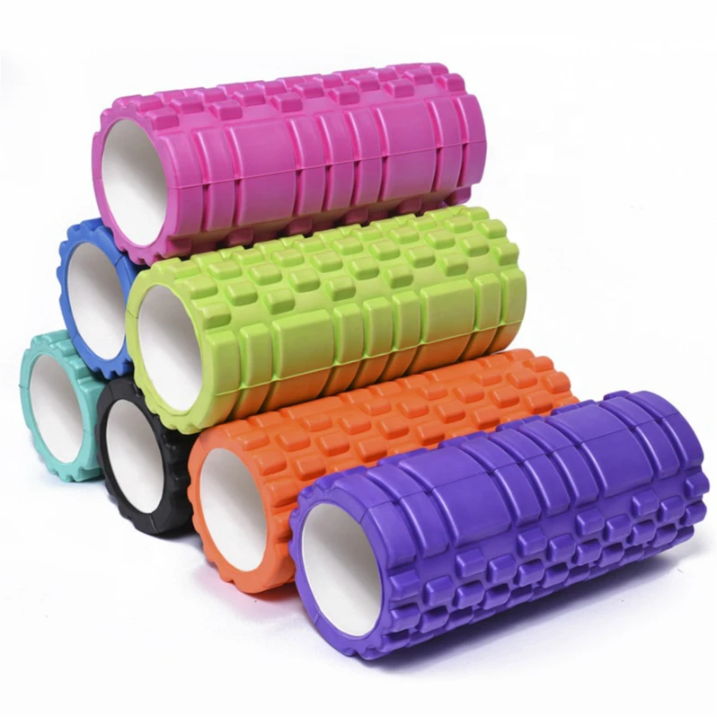 

custom color size logo gym round EVA mace yoga foam roller set with spinal, Customized color