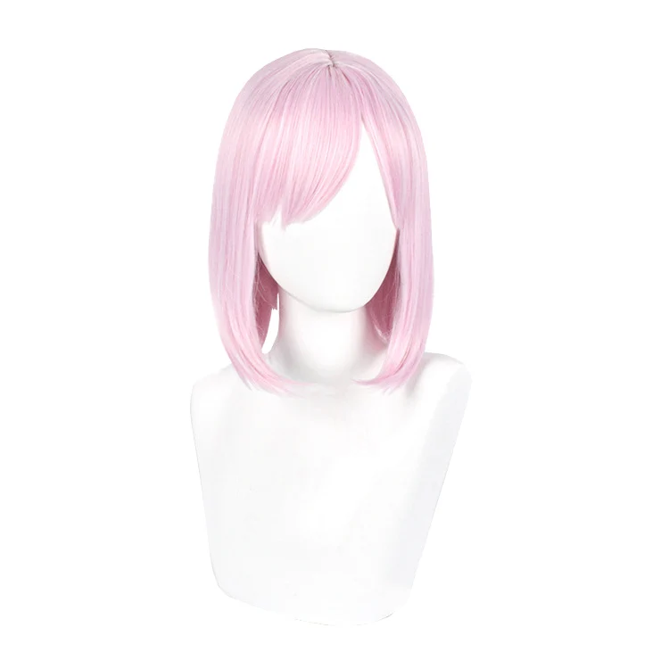 

Light Pink Bob Straight Hair Anime Comic Exhibition Cosplay Hair High Temperature Silk COS Wigs Cool Female 14 INCH, Pic showed