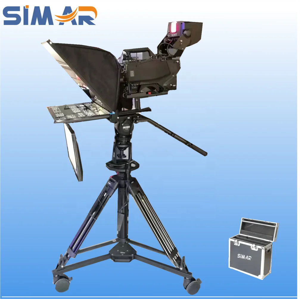 

Simar 24 Inch self-reversing Flip Monitor Wireless Remote Controller Professional Studio Teleprompter for Broadcast TV, Black