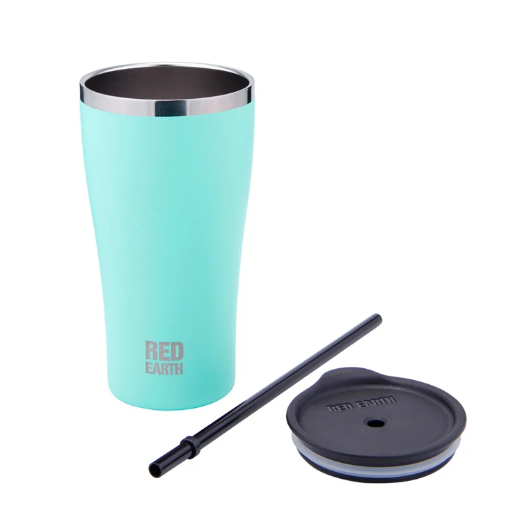 

stainless steel insulated coffee vacuum cup clear tumbler with straw