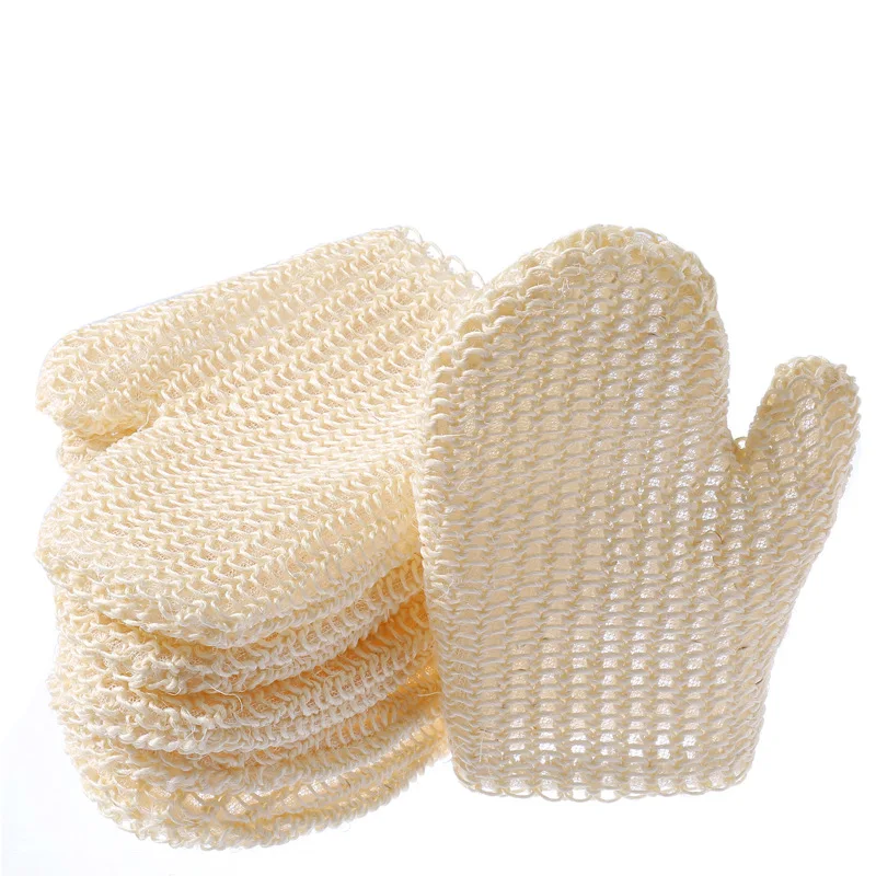 

100% Natural Exfoliating Sisal Fiber Bath Glove Mitts Mitten Bath Scrubber Remove Dead Skin Exfoliating gloves