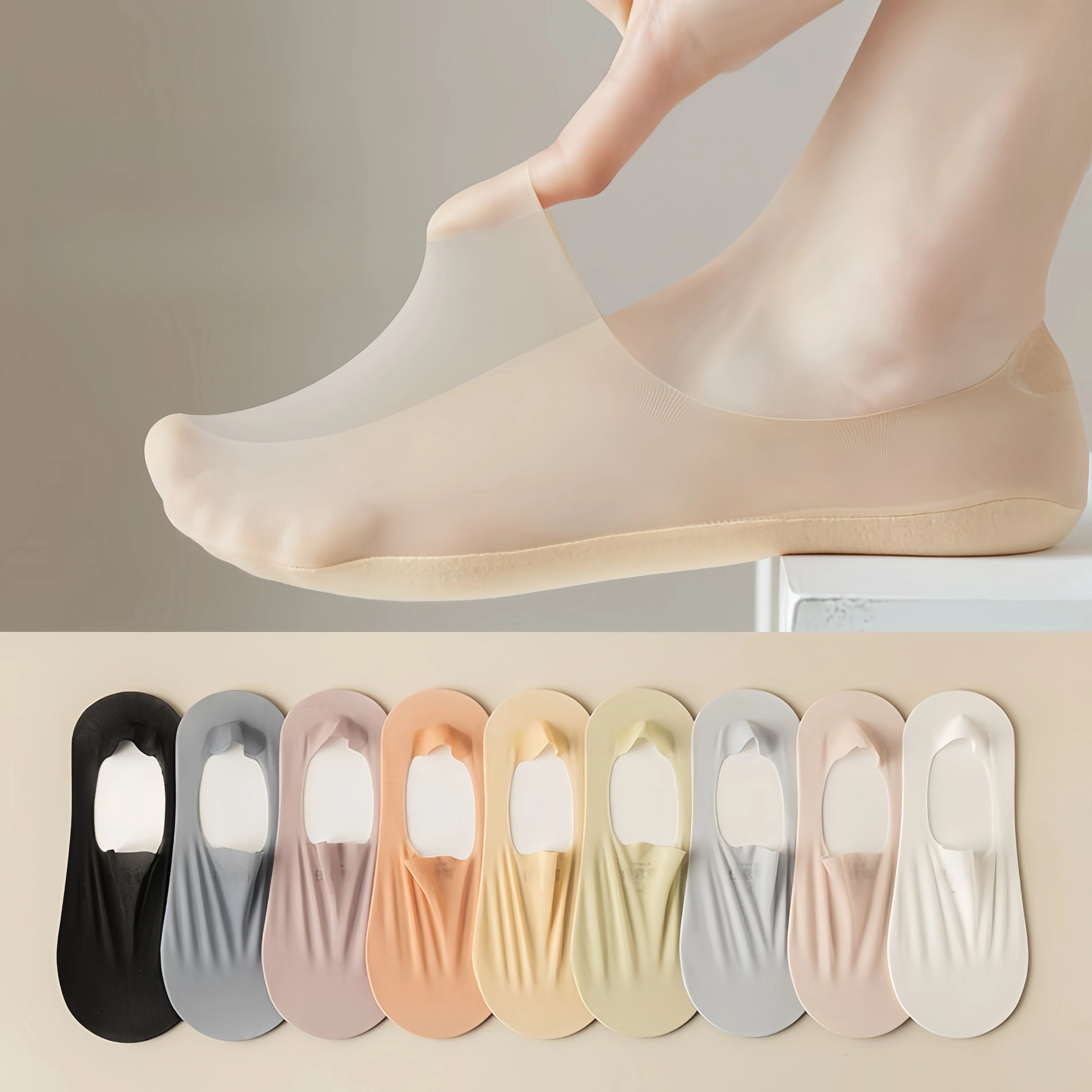 Top Quality Hot Selling Fashion Women Style Summer Cooling Breathable ultra Thin Absorb Sweat Gauze Invisible No Show Socks