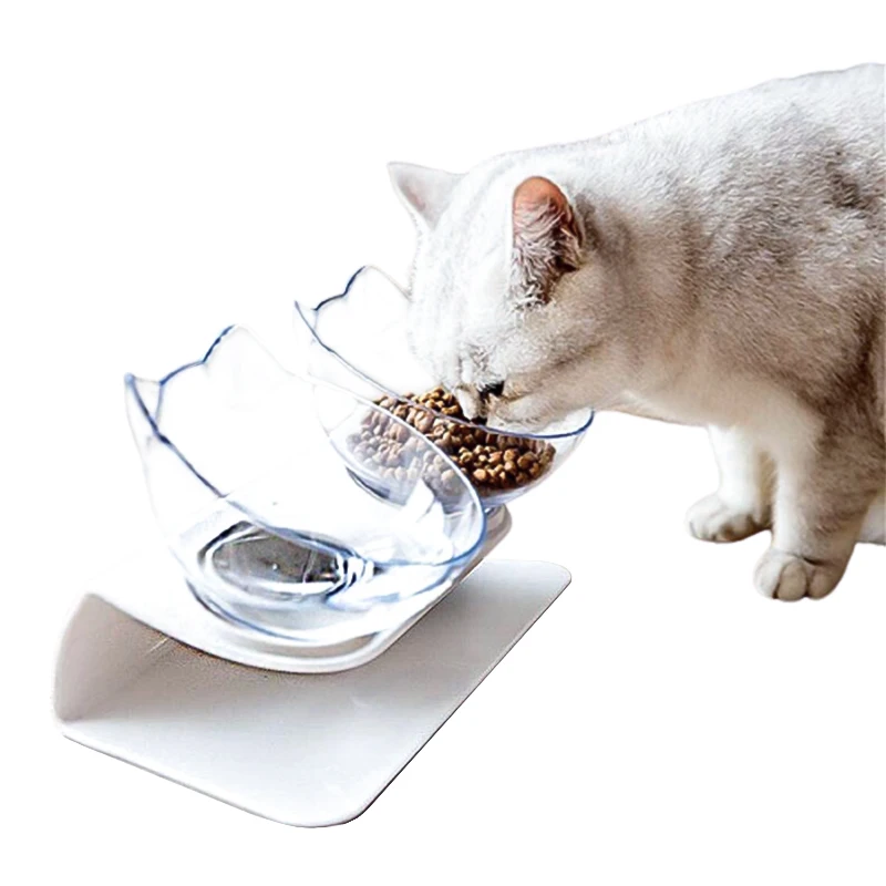 

Non Slip Double Dog Bowl with Raised Stand Pet Food Cat feeder Animal Supplies, 2 colors