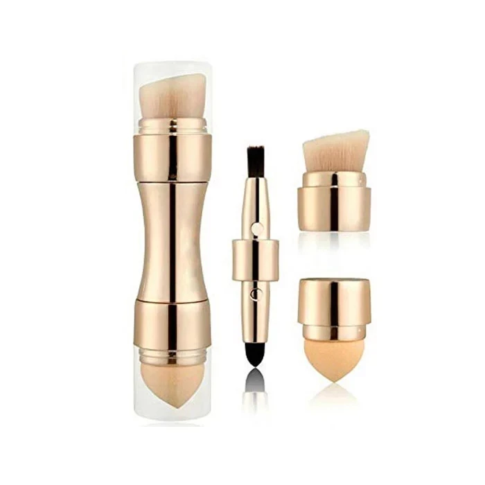

Makeup Brushes 4 in 1 Retractable Set, Gold