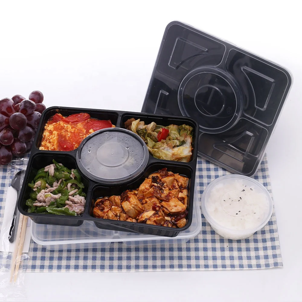 

food packing box disposable lunch box multi compartment food container paired soup bowl