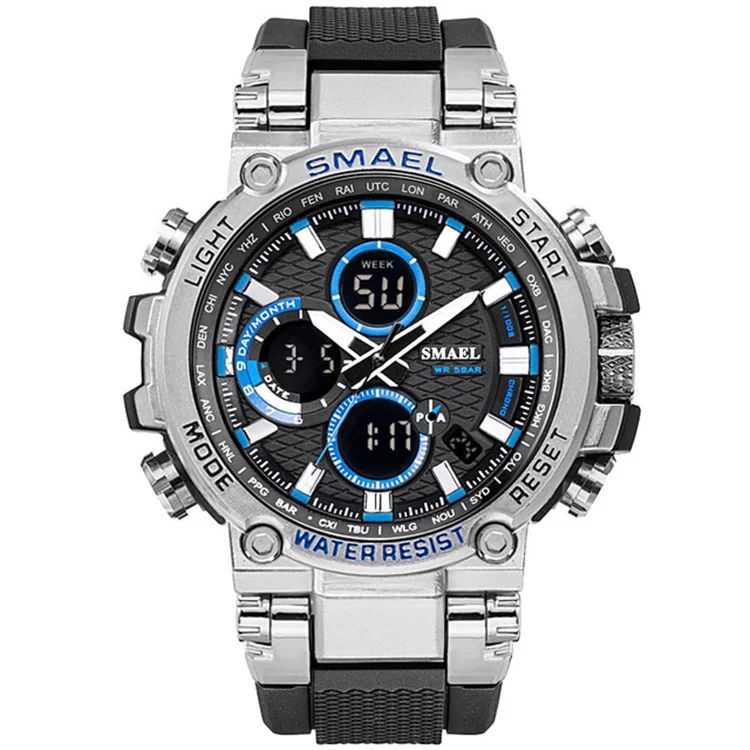 SMAEL 1803 Men Quartz Digital Sport Watches 12/24H Waterproof Luminous Resin Cheap Outdoor Guys Watch Custom Logo