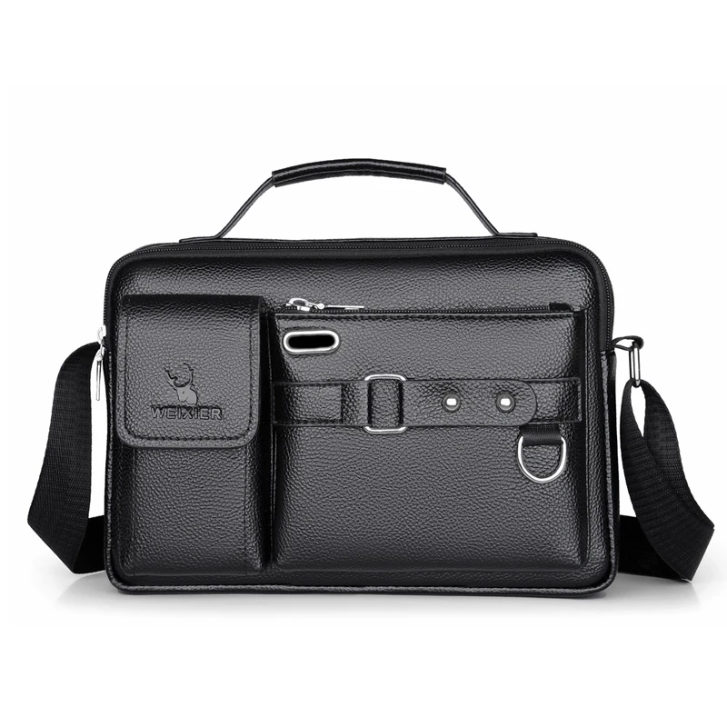 

WEIXIER Men's business machine simple Messenger Bag Leather Shoulder Bag Messenger Bag NEW Backpack Travel fashion trend, 2 colors