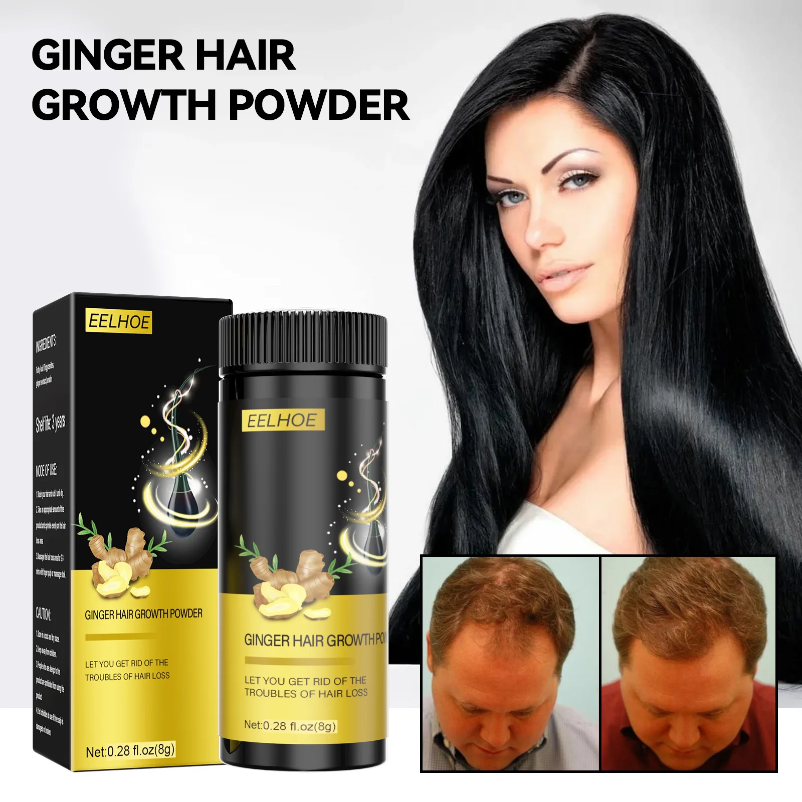 

Effective Fast Growth Hair Care Powder Moisturizing Anti-Hair Loss Scalp Repair Anti-Dry Anti-Breaking Ginger Scalp Treatment