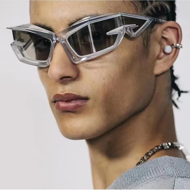 

Alien Oversized Wrap Around Shield Fashion Chic Y2K Sun Glasses Shades Clear Futuristic Sunglasses 2023 for Men Women