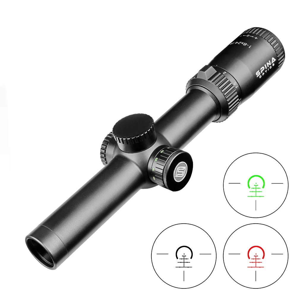 

Spina Optics Scope HD 1-8x24 IR 1/2 MOA range long eye relief rifle scope hunting spotting scope sight