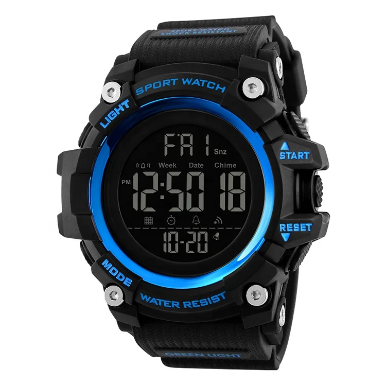 

SKMEI watch Factory Price 1384 water resistant electronic rubber men watch sport digital Men watches, 6 colors for choice