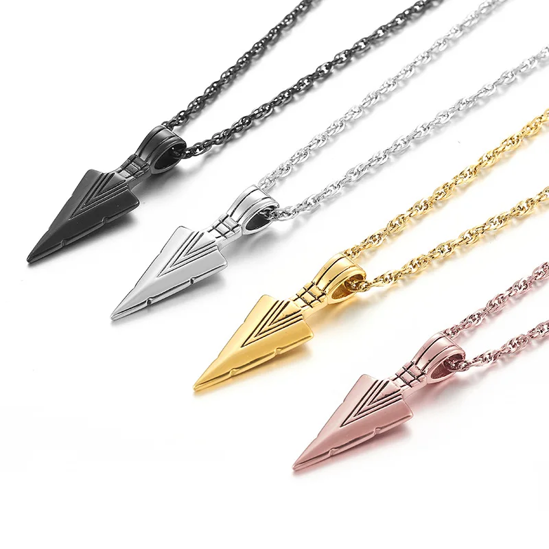 Stocks Selling Retro Darts Men's Sweater Chain Titanium Steel Men's Arrow Pendant Personalized Stainless Steel Necklace