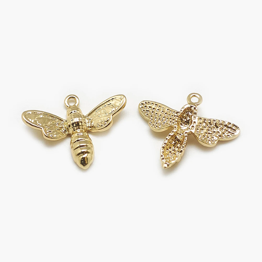 

PandaHall Real 18K Gold Plated Brass Bee Bracelet Charm, 18k real gold plated