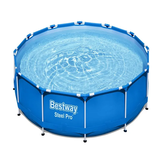 

BESTWAY 56706 Above Ground Round Steel Frame Design Pool Durable Swim Pool for family, Blue