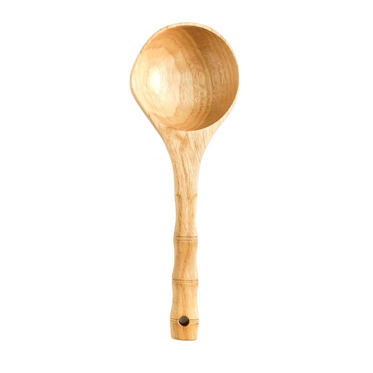 

Natural Tableware Wooden Slub Water Scoop Hot Pot Soup Spoon For Hotel Kitchen, Solid color