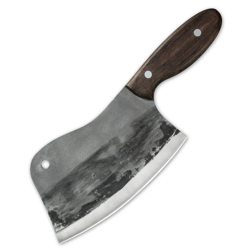 

Outdoor Stainless Steel Full Tang Wood Handle 7.5 Inch Bone Chopping Hand Forged Hunting Slaughter Knives Serbian Butcher Knife