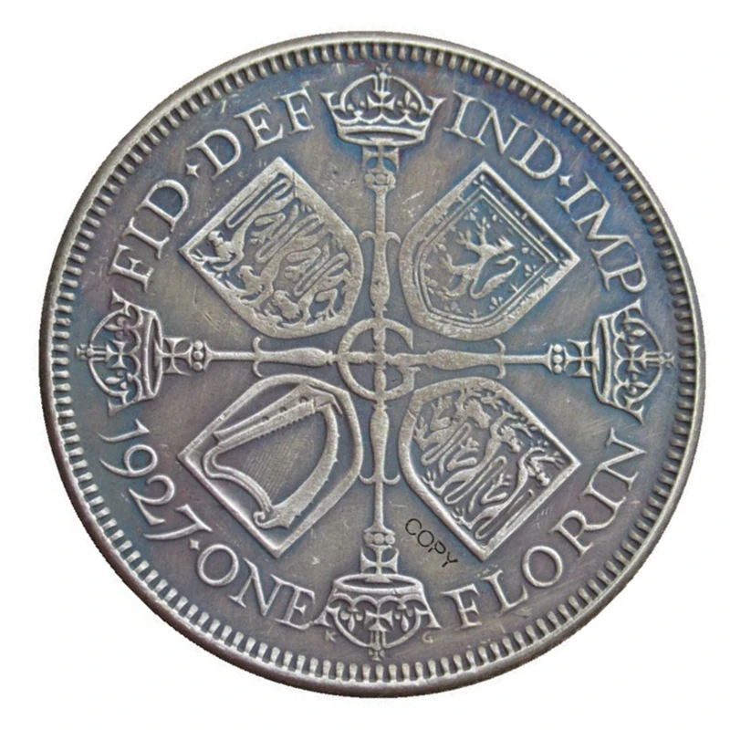 

Reproduction UK 1927 1932 1 Florin - George V Silver Plated Coins