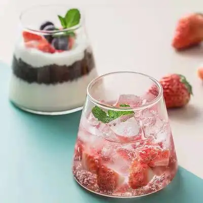 

Amazon hot sale unique Fuji mountain shape cocktail glass cup for pub, Clear