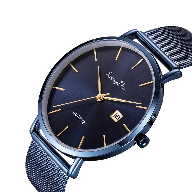 

Luxury fastrack watches for man brand mesh blue color thin Metal men Quartz watches