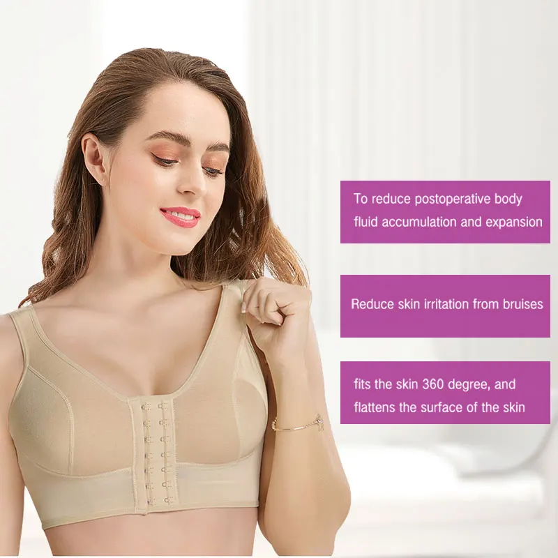 

45% Spandex Compression Garment Breast Faja Women Tops Post Op Surgery Shapewear Bra