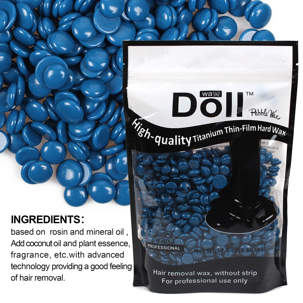 

300g Hot Sell hard bean wax azulene hair removal wax painless depilatory beads hard wax factory, 10 colors