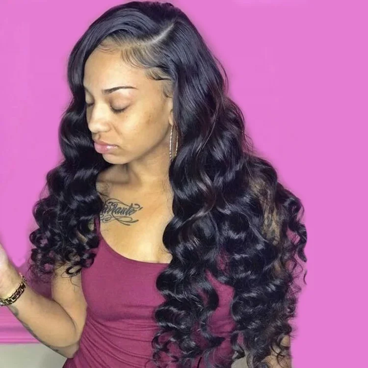 

Excellent Quality Wigs Human Hair Virgin Brazilian Loose Body Wave Human Hair Lace Front Wigs