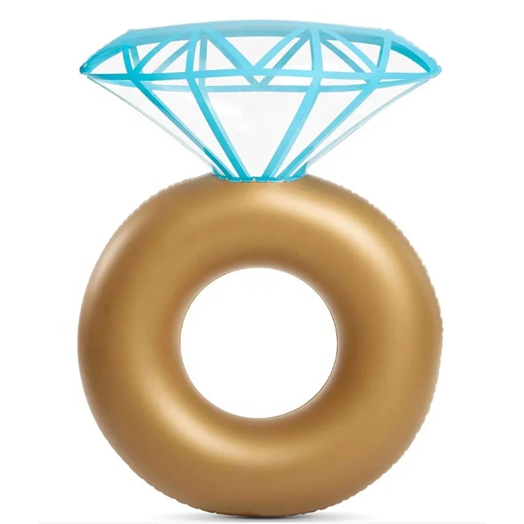

Swimming Ring Diamond Shape Shiny Swim Water Party Toy PVC Inflatable Swim Ring, Colorful