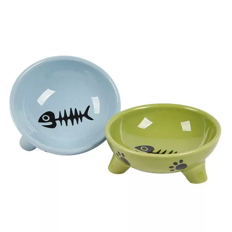 

Exquisite And Durable Pet Food Bowl Not Easy To Knock Over Cat And Dog Bowl Universal Lovely Pet Supplies, Green,blue