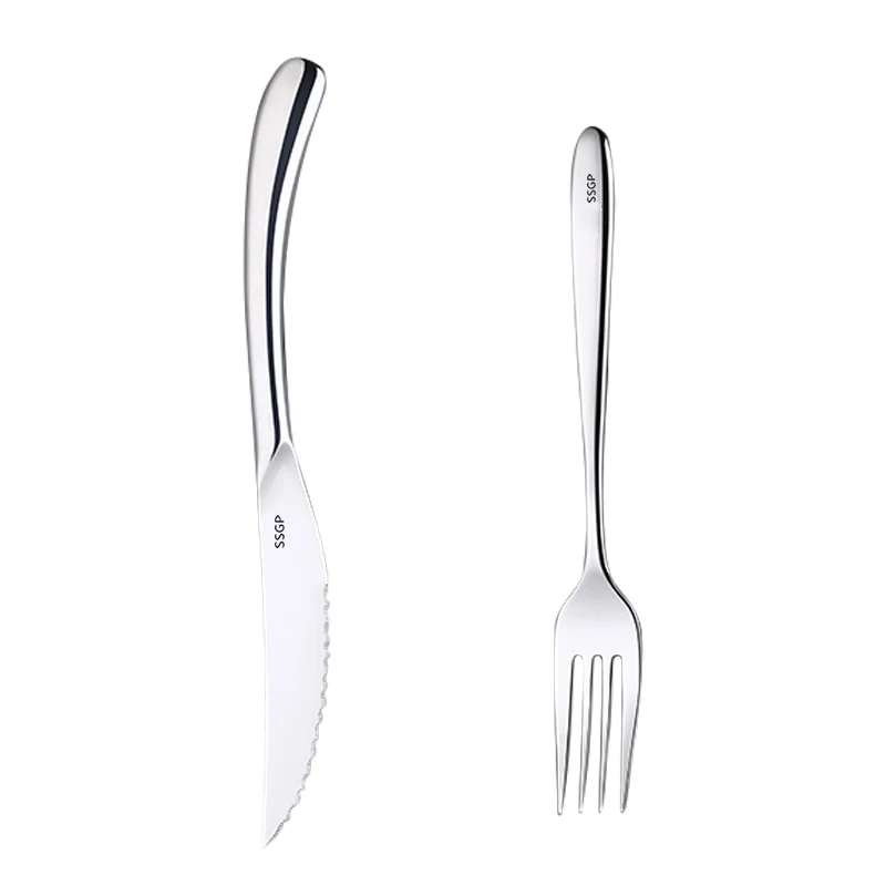 

SSGP steak knife spoon and forks flatware sets 316 stainless steel cutlery