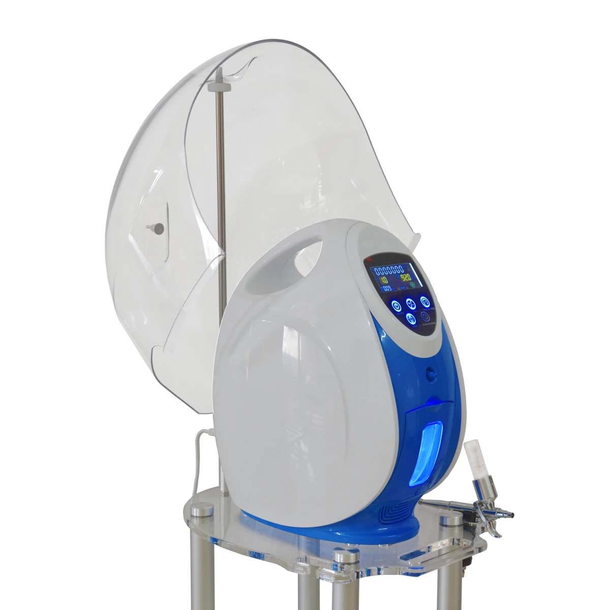 

2021 Oxygen Dome Mask Therapy Facial Machine with Oxygen Jet, Blue+white