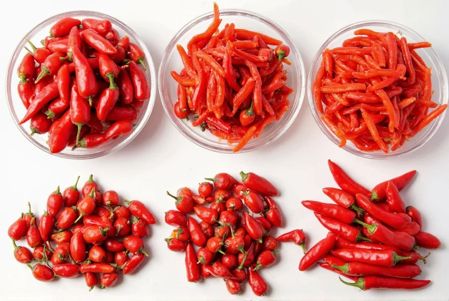 Various preservation methods for small red spicy peppers including drying, pickling, and freezing arrangements