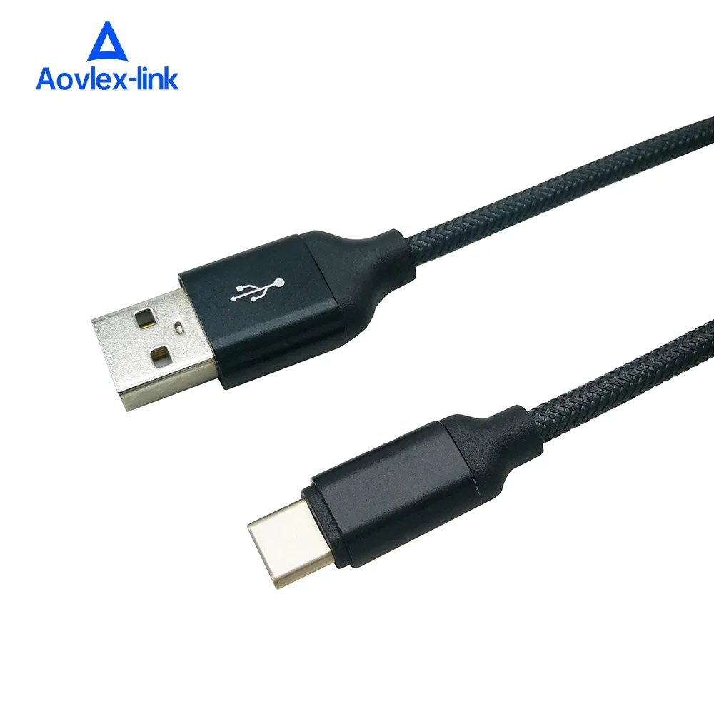 

USB Type C Fast Charging Nylon Braided USB C Data Cable for Smart Phone, Blue