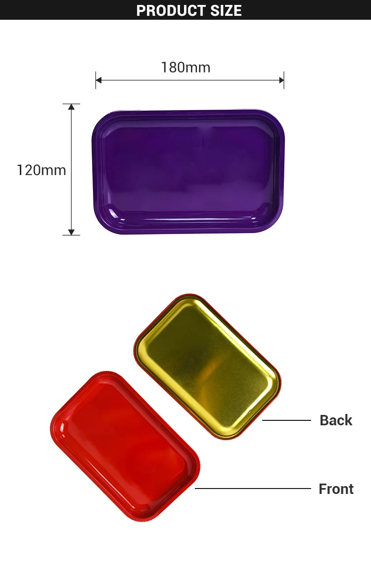 New Design 29*19cm Rolling Trays Bulk Metal Herb Tray Tobacco Rolling