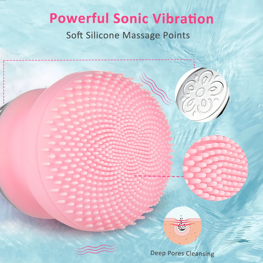 2 In 1 Vibrating  Massager Foreo Luna Mini 2 Sonic Electric Silicone Facial Cleansing Brush.jpg