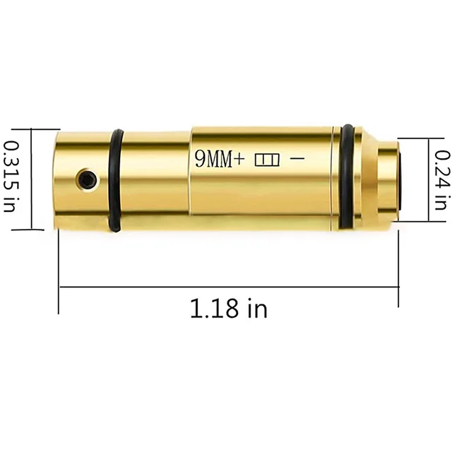 

Shooting Simulator tactical red dot gun pistol laser Bore sight 9 mm bullet laser training bullet 9mm laser training cartridge, Golden