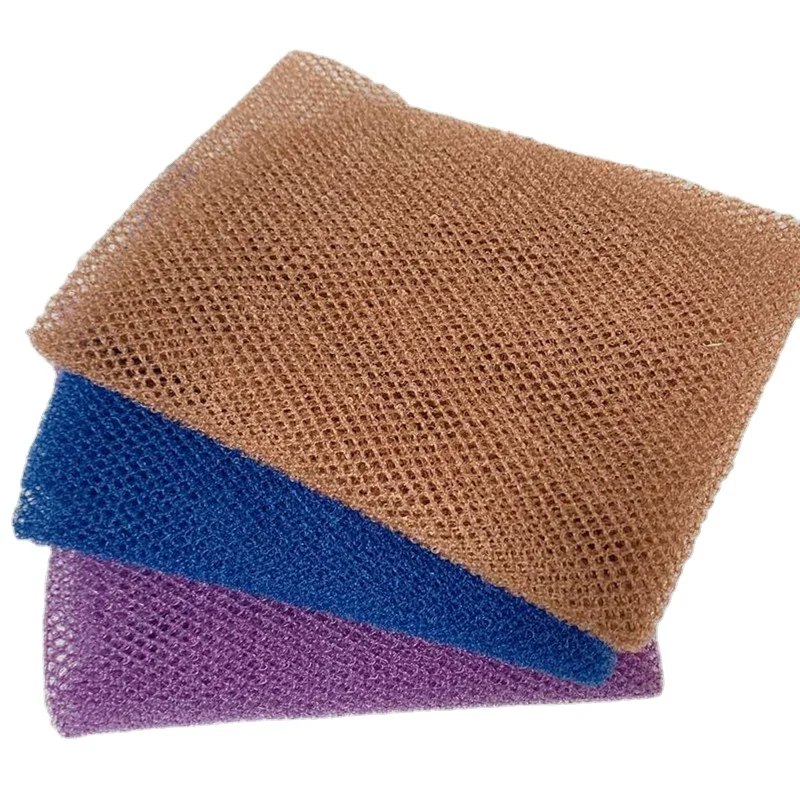 

Hot selling in Amazon Bath Net African Ghana Long nylon scrub mesh net exfoliator body shower sponge