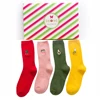 2pairs per box Fruit cartoon cute avocado banana cherry peach embroidered women socks