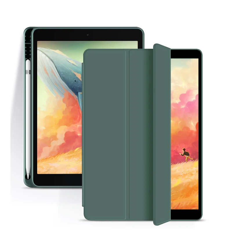 

For iPad 10.2 inch 2019 2020 tablet case with pencil holder auto sleep and wake for iPad generation 7th 8 th 9th